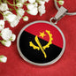 Angola Flag Necklace Angola Flag Stainless Steel or 18k Gold 18-22" - Express Your Love Gifts