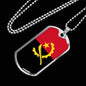Angola Flag Necklace Angola Flag Stainless Steel or 18k Gold Dog Tag 24" - Express Your Love Gifts