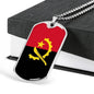 Angola Flag Necklace Angola Flag Stainless Steel or 18k Gold Dog Tag 24" - Express Your Love Gifts