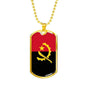 Angola Flag Necklace Angola Flag Stainless Steel or 18k Gold Dog Tag 24" - Express Your Love Gifts