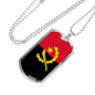 Angola Flag Necklace Angola Flag Stainless Steel or 18k Gold Dog Tag 24" - Express Your Love Gifts