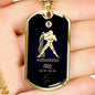 Aquarius Constellation Horoscope Zodiac Necklace 18k Gold Stainless Steel Dog Tag 24"-Express Your Love Gifts