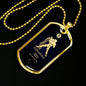 Aquarius Constellation Horoscope Zodiac Necklace 18k Gold Stainless Steel Dog Tag 24"-Express Your Love Gifts