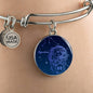 Aquarius Constellation Queen Stainless Steel or 18k Gold Circle Bangle Bracelet - Express Your Love Gifts