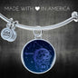Aquarius Constellation Queen Stainless Steel or 18k Gold Circle Bangle Bracelet - Express Your Love Gifts