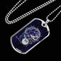 Aquarius Necklace Constellation Night Sky Stainless Steel or 18k Gold Dog Tag 24" - Express Your Love Gifts