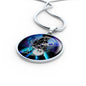 Aquarius Purple Galaxy Zodiac Necklace Stainless Steel or 18k Gold Circle Pendant - Express Your Love Gifts