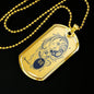 Aquarius Zodiac Constellation Queen Necklace Dog Tag Stainless Steel or 18k Gold 24" Chain - Express Your Love Gifts