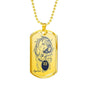 Aquarius Zodiac Constellation Queen Necklace Dog Tag Stainless Steel or 18k Gold 24" Chain - Express Your Love Gifts