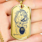 Aquarius Zodiac Constellation Queen Necklace Dog Tag Stainless Steel or 18k Gold 24" Chain - Express Your Love Gifts