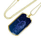 Aquarius Zodiac Queen Constellation Necklace Dog Tag Stainless Steel or 18k Gold 24" Chain - Express Your Love Gifts