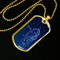 Aquarius Zodiac Queen Constellation Necklace Dog Tag Stainless Steel or 18k Gold 24" Chain - Express Your Love Gifts