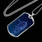Aquarius Zodiac Queen Constellation Necklace Dog Tag Stainless Steel or 18k Gold 24" Chain - Express Your Love Gifts