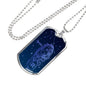 Aquarius Zodiac Queen Constellation Necklace Dog Tag Stainless Steel or 18k Gold 24" Chain - Express Your Love Gifts