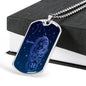 Aquarius Zodiac Queen Constellation Necklace Dog Tag Stainless Steel or 18k Gold 24" Chain - Express Your Love Gifts