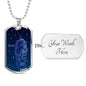 Aquarius Zodiac Queen Constellation Necklace Dog Tag Stainless Steel or 18k Gold 24" Chain - Express Your Love Gifts