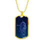 Aquarius Zodiac Queen Constellation Necklace Dog Tag Stainless Steel or 18k Gold 24" Chain - Express Your Love Gifts