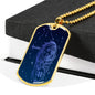 Aquarius Zodiac Queen Constellation Necklace Dog Tag Stainless Steel or 18k Gold 24" Chain - Express Your Love Gifts
