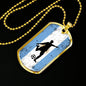 Argentina Flag And Soccer/Futbol Necklace Stainless Steel or 18k Gold Dog Tag 24" Chain-Express Your Love Gifts
