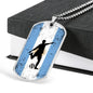Argentina Flag And Soccer/Futbol Necklace Stainless Steel or 18k Gold Dog Tag 24" Chain-Express Your Love Gifts