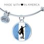 Argentina Flag Argentina Futbol Soccer Stainless Steel or 18k Gold Circle Bangle Bracelet - Express Your Love Gifts