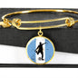 Argentina Flag Argentina Futbol Soccer Stainless Steel or 18k Gold Circle Bangle Bracelet - Express Your Love Gifts