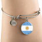 Argentina Flag Bracelet Circle Bangle Stainless Steel or 18k Gold - Express Your Love Gifts