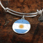 Argentina Flag Bracelet Circle Bangle Stainless Steel or 18k Gold - Express Your Love Gifts