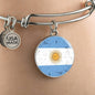 Argentina Flag Bracelet Circle Bangle Stainless Steel or 18k Gold - Express Your Love Gifts