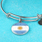 Argentina Flag Bracelet Circle Bangle Stainless Steel or 18k Gold - Express Your Love Gifts