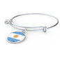 Argentina Flag Bracelet Circle Bangle Stainless Steel or 18k Gold - Express Your Love Gifts