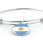 Argentina Flag Bracelet Circle Bangle Stainless Steel or 18k Gold - Express Your Love Gifts
