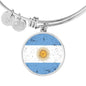 Argentina Flag Bracelet Circle Bangle Stainless Steel or 18k Gold - Express Your Love Gifts
