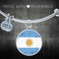 Argentina Flag Bracelet Circle Bangle Stainless Steel or 18k Gold - Express Your Love Gifts
