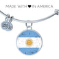 Argentina Flag Bracelet Circle Bangle Stainless Steel or 18k Gold - Express Your Love Gifts