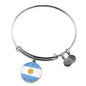 Argentina Flag Bracelet Circle Bangle Stainless Steel or 18k Gold - Express Your Love Gifts