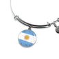 Argentina Flag Bracelet Circle Bangle Stainless Steel or 18k Gold - Express Your Love Gifts