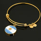 Argentina Flag Bracelet Circle Bangle Stainless Steel or 18k Gold - Express Your Love Gifts