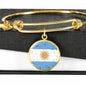 Argentina Flag Bracelet Circle Bangle Stainless Steel or 18k Gold - Express Your Love Gifts