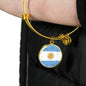 Argentina Flag Bracelet Circle Bangle Stainless Steel or 18k Gold - Express Your Love Gifts