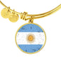 Argentina Flag Bracelet Circle Bangle Stainless Steel or 18k Gold - Express Your Love Gifts