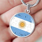 Argentina Flag Necklace Argentinan Flag Stainless Steel or 18k Gold 18-22" - Express Your Love Gifts