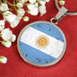 Argentina Flag Necklace Argentinan Flag Stainless Steel or 18k Gold 18-22" - Express Your Love Gifts