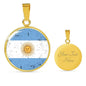 Argentina Flag Necklace Argentinan Flag Stainless Steel or 18k Gold 18-22" - Express Your Love Gifts