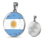 Argentina Flag Necklace Argentinan Flag Stainless Steel or 18k Gold 18-22" - Express Your Love Gifts