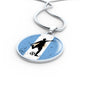 Argentina Flag Futbol Soccer Circle Pendant Stainless Steel Pendant Necklace - Express Your Love Gifts