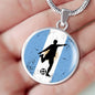 Argentina Flag Futbol Soccer Circle Pendant Stainless Steel Pendant Necklace - Express Your Love Gifts