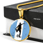 Argentina Flag Futbol Soccer Circle Pendant Stainless Steel Pendant Necklace - Express Your Love Gifts
