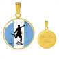 Argentina Flag Futbol Soccer Circle Pendant Stainless Steel Pendant Necklace - Express Your Love Gifts