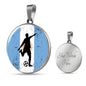 Argentina Flag Futbol Soccer Circle Pendant Stainless Steel Pendant Necklace - Express Your Love Gifts